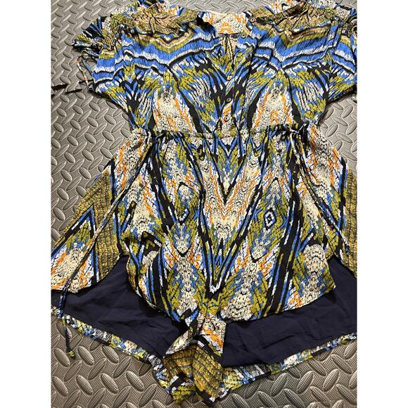 FREE PEOPLE Dream All Night Romper in Mixed Print Womens Size XS Tribal Boho - Picture 3 of 12